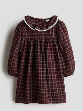 H&M cotton plaid muslin dress size 7